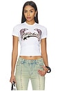 view 1 of 5 Swarovski Double Eagle Slim Tee in White & Black