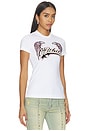 view 2 of 5 Swarovski Double Eagle Slim Tee in White & Black