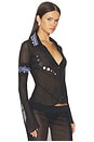 view 2 of 4 CHEMISE GEO MIRROR RIB COLOR BLOCK in Black
