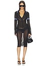 view 4 of 4 CHEMISE GEO MIRROR RIB COLOR BLOCK in Black
