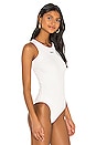view 3 of 5 Open Back Bodysuit in White & Black