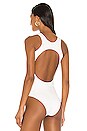 view 4 of 5 Open Back Bodysuit in White & Black
