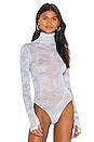 view 2 of 5 Tie Dye Turtleneck Bodysuit in Light Blue