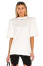view 1 of 4 Shoulder Pad T-Shirt in White & Black