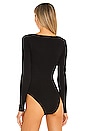 view 4 of 5 Rib Long Sleeve Bodysuit in Black & White