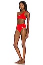 view 3 of 4 One Shoulder Bikini Set in Red