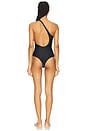 view 3 of 3 Off Stamp One Shoulder Swimsuit in Black & White