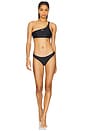 view 1 of 4 Off Stamp One Shoulder Bikini in Black & White