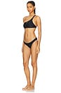 view 2 of 4 Off Stamp One Shoulder Bikini in Black & White