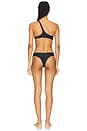 view 3 of 4 Off Stamp One Shoulder Bikini in Black & White