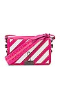 view 1 of 6 Diagonal Mini Flap Bag in Fuchsia & White