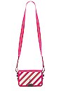 view 5 of 6 Diagonal Mini Flap Bag in Fuchsia & White