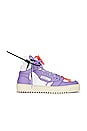 view 1 of 6 3.0 Off Court Leather Sneaker in White & Purple