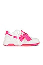 view 1 of 6 OUT OF OFFICE スニーカー in White & Fuchsia