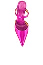view 4 of 5 Pop Pearl Satin High Point Toe Mule in Fuchsia