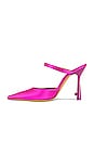 view 5 of 5 Pop Pearl Satin High Point Toe Mule in Fuchsia