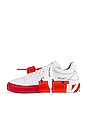 view 5 of 6 Canvas Low Vulcanized Sneaker in White & Red