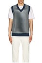 view 4 of 5 Vertical Stripe Sweater Vest in Blue Wing Teal