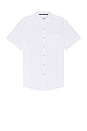 view 1 of 4 Cotton Crinkle Yarn Short Sleeve Shirt in Bright White