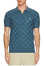 view 4 of 4 Jacquard Johnny Collar Sweater Polo in Copen Blue