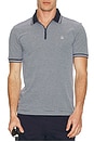 view 4 of 4 Jacquard 1/4 Zip Tipped Polo in Dark Sapphire