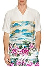 view 3 of 4 Hibiscus Scene Camp Shirt in Bright White
