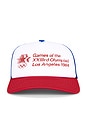 view 1 of 3 Los Angeles 84 Games Foam Trucker Hat in White & Blue