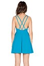 view 3 of 4 Plunge Skater Dress in Electric Blue Diamond