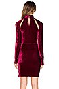 view 3 of 4 Great Pretneder Velvet Bodycon Dress in Burgundy