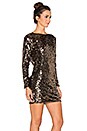 view 3 of 6 Dancing Queen Drape Back Mini Dress in Gold
