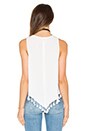 view 3 of 4 Sleeveless Tassel Top in White