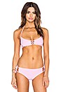 view 1 of 1 Lace Up Bikini Top in Dusky Pink