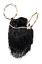 view 4 of 4 Teenie Fringed Ring Handle Bag in Black