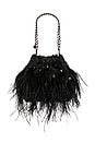 view 1 of 5 Livvy Feather Pouch in Black