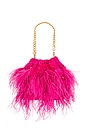 view 1 of 5 Livvy Feather Pouch in Fuchsia