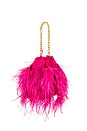 view 3 of 5 Livvy Feather Pouch in Fuchsia