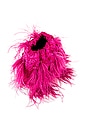 view 4 of 5 Livvy Feather Pouch in Fuchsia