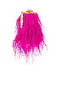 view 3 of 5 Ozzy Feather Embellished Framed Bag in Fuchsia