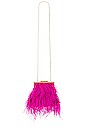 view 5 of 5 Ozzy Feather Embellished Framed Bag in Fuchsia
