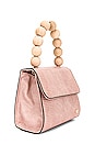 view 3 of 5 Caylee Wooden Bead Top Handle Bag in Pink