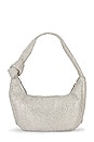 view 2 of 4 Jessica Soft Crystal Mesh Croissant Bag in Silver