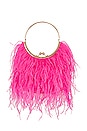 view 1 of 4 Penny Feathered Frame Bag in Fuchsia