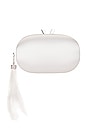 view 2 of 5 Jenna Feather Tassel Clutch in White & Silver