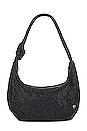 view 1 of 4 Jessica Soft Crystal Mesh Croissant Bag in Black