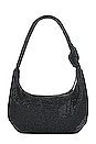 view 2 of 4 Jessica Soft Crystal Mesh Croissant Bag in Black