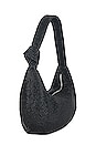 view 3 of 4 Jessica Soft Crystal Mesh Croissant Bag in Black