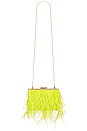 view 1 of 5 Estelle Feather Clutch in Chartreuse