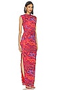view 2 of 4 Zusi Maxim Maxi Dress in Red & Purple Combo