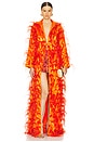 view 1 of 4 Draie Feather Shirt Dress in Orange