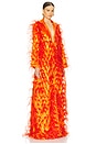 view 3 of 4 Draie Feather Shirt Dress in Orange